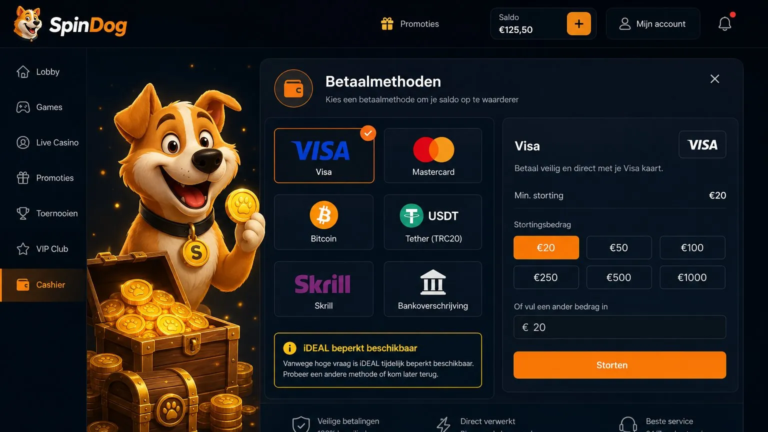 Betaalmethoden bij buitenlandse casino's